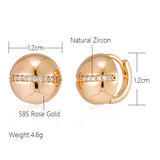 14 Karat Gold Filled Glossy AAA Zircon Diamonds Ball Stylish Earrings For Women