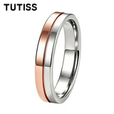 Fashion 4mm Two Tone Tungsten Carbide Wedding Egagement Rings For Men and Women