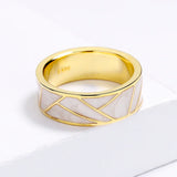 Classic 18KGP White Women's Handmade Enamel Party Ring