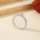 Excellent VVS1 D Colour Moissanite Luxury Halo Sterling Silver Sparkling Rings