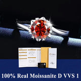 S925 Silver D VVS1 100% Real Moissanite Ring Adjustable Size Pass Diamond with GRA Certificate 18K Plating Rings