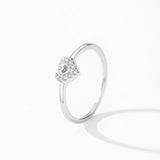Glamorous Heart-shaped Sterling Silver Sparkling AAAA Lab Created Diamonds Ring