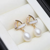 Amazing Real white, pink, purple Pearl AAA Zircon Diamonds Silver Earrings