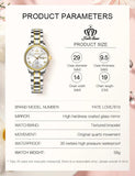 New Elegant High Quality CZ Dimonds Stainless Steel Luminous Waterproof Dress Quartz Classic Ladies Watch - The Jewellery Supermarket