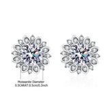 Flower Design VVS1 D Colour 0.5 Carat x 2 Moissanite Diamonds Earrings Cute Casual Fashion Birthday Anniversary Gifts - The Jewellery Supermarket