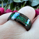 Red Opal Dragon Inlay Superior 8MM Mens Womens TungstenEngagement Wedding Rings