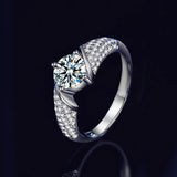 Gorgeous Sparkling 1 Carat D Colour VVS1 Moissanite Diamond 925 Silver Ring  Party Daily Wear Fine Jewellery