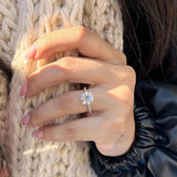 GRA Certified 1-3ct Moissanite Diamond D Colour Four Prong Ring, Real 925 Sterling Silver Fine Jewelry for Women