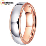 Stepped Shiny Polished Finish 6/8mm Men Women Tungsten Carbide Wedding Rings