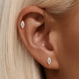 Pear, Princess, Marquise, Cushion Asscher Cut Silver Moissanite Diamonds Stud Earrings