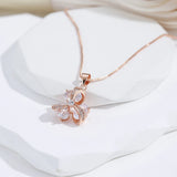 Outstanding Shiny 14K Filled Rose Gold AAA Zircon Diamonds Pendant Necklace For Women - Fine Jewellery