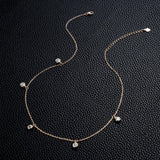 New Arrival Silver Jewellery Set 2.5mm Round Moissanite Diamonds Necklace Choker & Long Drop Dangle Earrings Set - The Jewellery Supermarket