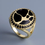 Sparkling Black Spinel Antique Look Hand Made Enamel 925 Silver Oriental Rings