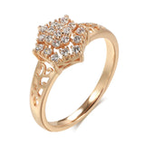 Luxury Hexagon Cut 14K Filled Rose Gold AAA Zircon Diamonds Full Paved Ring - High Quality Jewellery