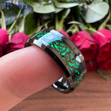 Red Opal Dragon Inlay Superior 8MM Mens Womens TungstenEngagement Wedding Rings