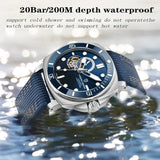 Luxury Brand Sports Mechanical Watch Fashion Sapphire Glass 200M Waterproof Automatic Wristwatches