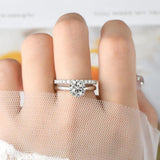 Sparkling GRA Certified Moissanite DiamondS Engagement Wedding Ring Sets for Women S925 Sterling Silver Fine Jewelry