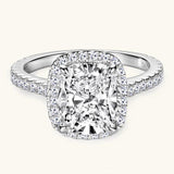 Excellent GRA Certified 4CT Cushion Cut Moissanite Diamond Ring for Women Sterling Silver Wedding Fine Jewellery