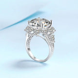 Fabulous D Colour VVS1 10 Carat Moissanite Diamond Rings, Silver Engagement Wedding Jewellery with GRA certificate