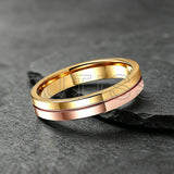 Fashion 4mm Two Tone Tungsten Carbide Wedding Egagement Rings For Men and Women