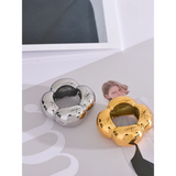 18K Gold Plated Stainless Steel Flower Hollow Big Fashion Statement Ring