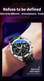 Original Luxury Brand Men's Leather Strap Quartz Watch High Quality Business Wristwatch Trendy Men's Watch