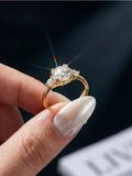 Remarkable 1.2 Carat VVS1 D Colour Moissanite Double Round Solitaire Ring
