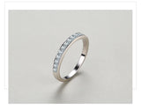Classic Stackable Sterling Silver Simple Shining AAAA Lab Created Diamond Ring