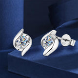 Superb 1 Carat D Colour VVS1 Moissanite Diamonds Earrings for Women Silver Diamond Stud Earrings Wedding Jewellery