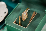 Luxury Snake Design Women's Quartz Bracelet Wrist Watches - Fashion Rhinestone Encrusted New Style Gift