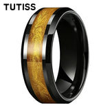 Various Flowing Sand/Green Grass Agate Inlay 8mm Tungsten Carbide Rings