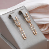 14 Karat Gold Filled Paper Clip AAA Zircon Diamonds Fine Jewellery Drop Earrings