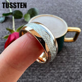 New Arrival Tungsten Bright Meteorite Inlay Domed Polished Mens Women Wedding Rings - Fashion Jewellery - The Jewellery Supermarket