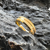 Sandblasted Finish 14K Gold Plated  6mm/8mm Tungsten Carbide Rings for Men Women