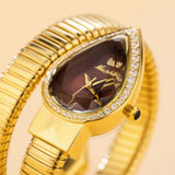 Luxury Brand Selection Snake Shape CZ Diamonds Iced Out Analog Quartz Watches