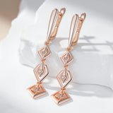 Glossy Geometry 14K Gold Filled AAA Lab Created Zircon Diamonds Drop Earrings
