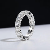 Popular Full Moissanite Eternity Engagement Wedding Rings for Women 925 Sterling Silver White Gold Plated Fine Rings