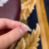 GRA Certified Round Moissanite Diamonds Half Eternity Ladies Rings Real Sterling Silver Wedding Party Fine Jewellery