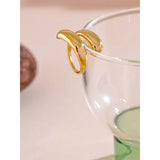 18K Gold Plated Chic Unique Stainless Steel Unusual Simple Sleek Fashion Ring