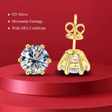 Classic Bird's Nest Moissanite Diamonds Stud 925 sterling silver plated Earrings