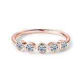 GRA Certified 3mm Round Half Eternity Moissanite Diamonds Rings for Women 925 Silver Engagement Wedding Jewellery