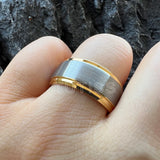 Stepped Beveled Brushed Finish 10MM Classic Men Women Tungsten Carbide Rings