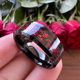 Red Opal Dragon Inlay Superior 8MM Mens Womens TungstenEngagement Wedding Rings
