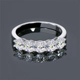 Terrific 3mm 4mm Moissanite Half Eternity Band 5-stone 7-stone Silver Wedding Rings