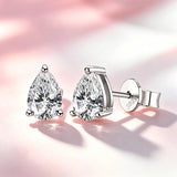 Luxury 0.5-2 Carat Radiant Emerald Pear Asscher Princess Cut Moissanite Diamonds Earrings