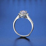 Fabulous 100% Real Moissanite Ring D VVS1 Adjustable Size S925 Sliver GRA Certificate Wedding Rings for Women