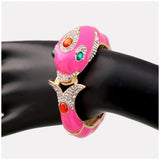 New Unique Design 6 Colours Gold Plated with Full AAA Rhinestones Dolphin Animal Enamel Statement Bracelet Bangle - The Jewellery Supermarket