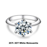 Stunning 1ct 2ct 3ct 5ct D Colour Moissanite Engagement 925 Sterling Silver Gold Plated Solitaire Rings For Women