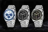 Luxury Chronograph AR Sapphire Mirror Ceramic Bezel New Moon Men's Quartz Watches