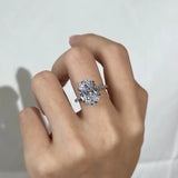 Terrific 3 Carat Oval Cut VVS1 D Colour Moissanite Diamond Silver Engagement Ring